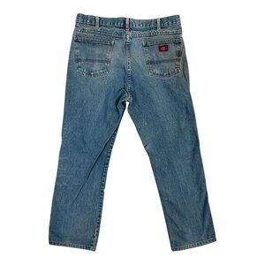 Vintage Dickies Blue Denim Jeans Size 36x32 Straight Leg Work Wear